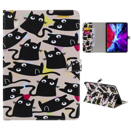 For iPad Pro 11 (2020) Colored Drawing Horizontal Flip Leather Tablet Case with Holder & Card Slot & Wallet(Kitty) - iPad Pro 11 (2020) Cases by buy2fix | Online Shopping UK | buy2fix