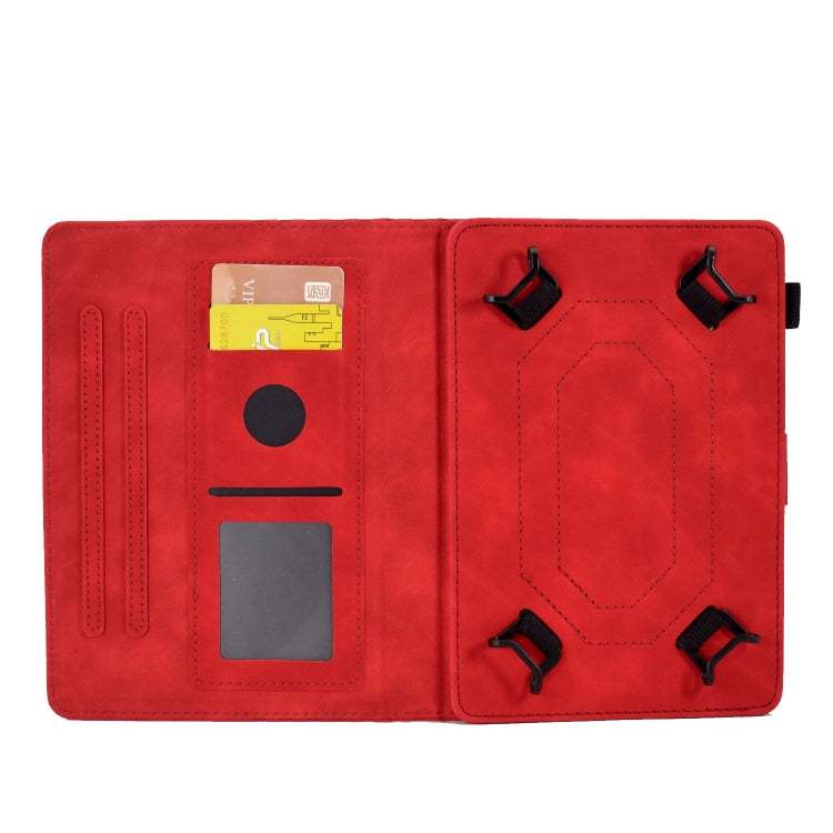 For 8.0 inch Universal Tablet Rhombus Embossed Leather Case(Red) - 8 inch by buy2fix | Online Shopping UK | buy2fix