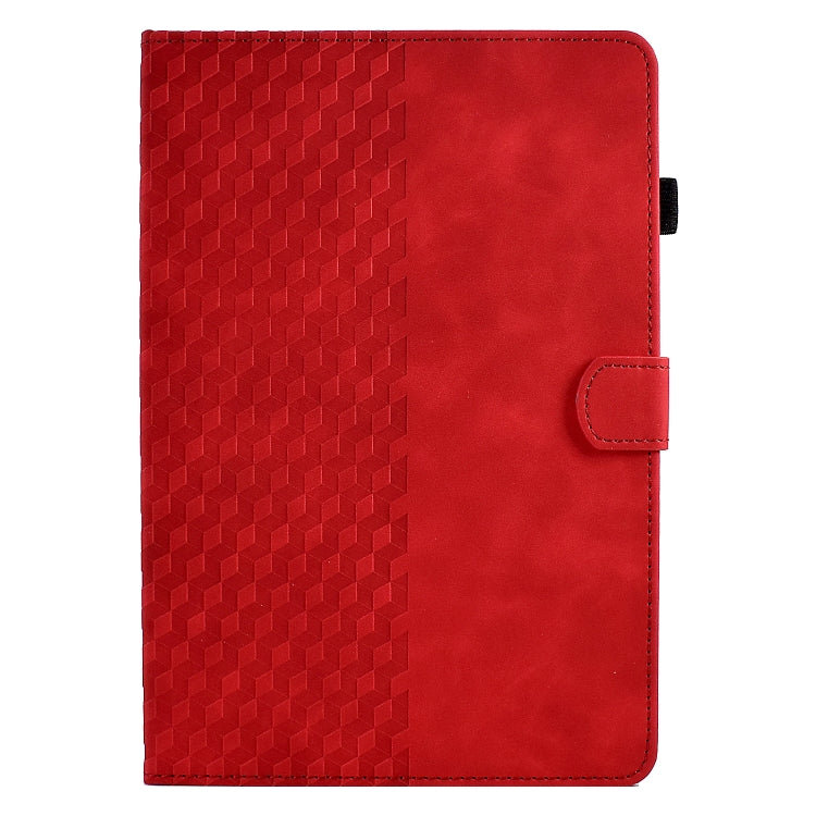 For 10.0 inch Universal Tablet Rhombus Embossed Leather Case(Red) - 10 - 11 inch by buy2fix | Online Shopping UK | buy2fix