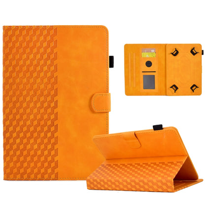 For 10.0 inch Universal Tablet Rhombus Embossed Leather Case(Khaki) - 10 - 11 inch by buy2fix | Online Shopping UK | buy2fix