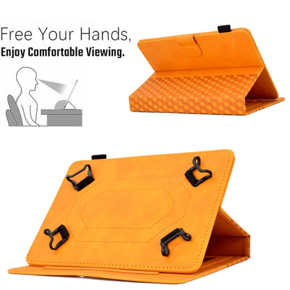 For 10.0 inch Universal Tablet Rhombus Embossed Leather Case(Khaki) - 10 - 11 inch by buy2fix | Online Shopping UK | buy2fix
