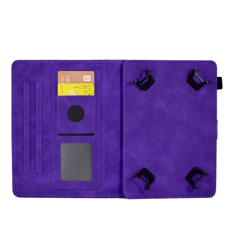 For 10.0 inch Universal Tablet Rhombus Embossed Leather Case(Purple) - 10 - 11 inch by buy2fix | Online Shopping UK | buy2fix