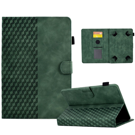 For 10.0 inch Universal Tablet Rhombus Embossed Leather Case(Green) - 10 - 11 inch by buy2fix | Online Shopping UK | buy2fix