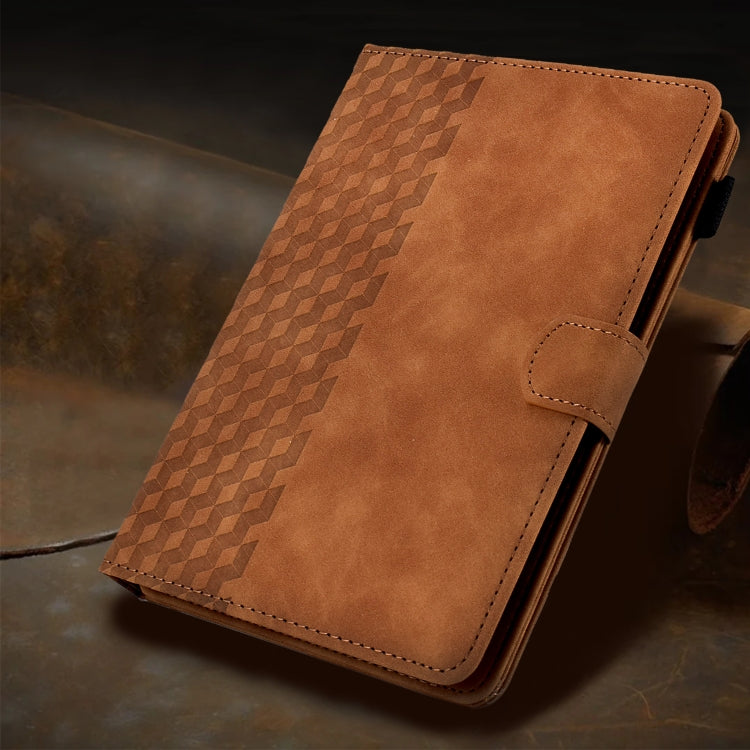 For 10.0 inch Universal Tablet Rhombus Embossed Leather Case(Brown) - 10 - 11 inch by buy2fix | Online Shopping UK | buy2fix
