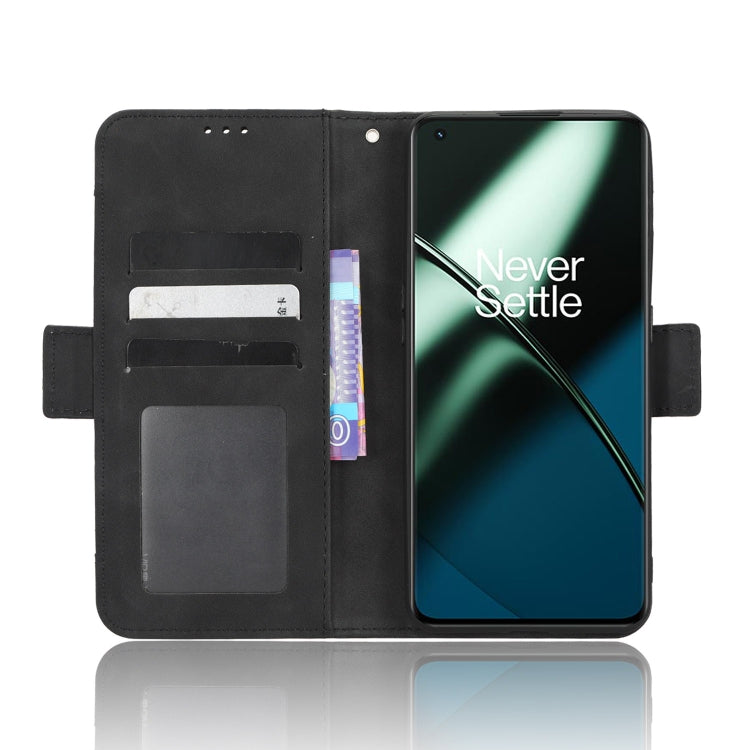 For OnePlus 11 5G Skin Feel Calf Texture Card Slots Leather Phone Case(Black) - OnePlus Cases by buy2fix | Online Shopping UK | buy2fix