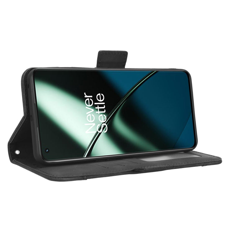 For OnePlus 11 5G Skin Feel Calf Texture Card Slots Leather Phone Case(Black) - OnePlus Cases by buy2fix | Online Shopping UK | buy2fix