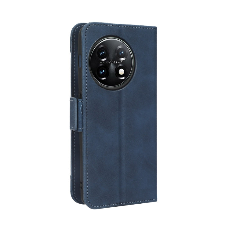 For OnePlus 11 5G Skin Feel Calf Texture Card Slots Leather Phone Case(Blue) - OnePlus Cases by buy2fix | Online Shopping UK | buy2fix