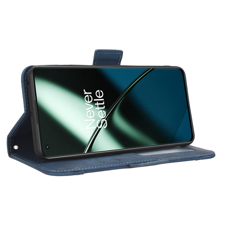 For OnePlus 11 5G Skin Feel Calf Texture Card Slots Leather Phone Case(Blue) - OnePlus Cases by buy2fix | Online Shopping UK | buy2fix