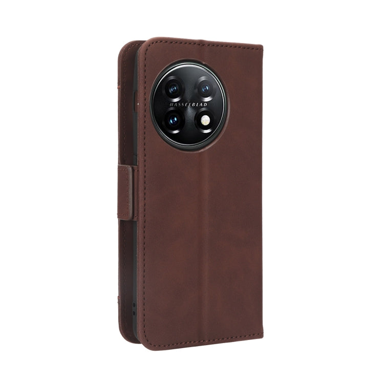 For OnePlus 11 5G Skin Feel Calf Texture Card Slots Leather Phone Case(Brown) - OnePlus Cases by buy2fix | Online Shopping UK | buy2fix