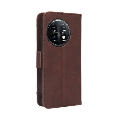 For OnePlus 11 5G Skin Feel Calf Texture Card Slots Leather Phone Case(Brown) - OnePlus Cases by buy2fix | Online Shopping UK | buy2fix