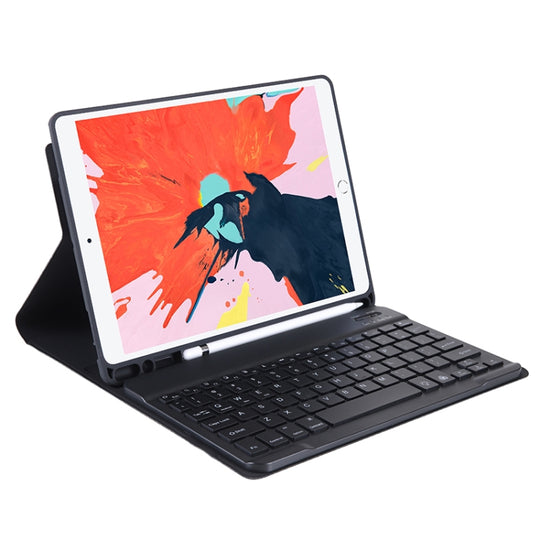 T11B 2020 For iPad Air 4 / Air 5 / Pro 11 inch 2022 / 2021 / 2020 / 2018 TPU Candy Color Ultra-thin Bluetooth Keyboard Tablet Case with Stand & Pen Slot(Black)