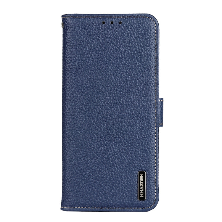 For Sony Xperia 1 IV KHAZNEH Litchi Genuine Leather Phone Case(Blue) - Sony Cases by buy2fix | Online Shopping UK | buy2fix