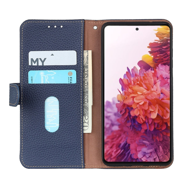 For Sony Xperia 1 IV KHAZNEH Litchi Genuine Leather Phone Case(Blue) - Sony Cases by buy2fix | Online Shopping UK | buy2fix