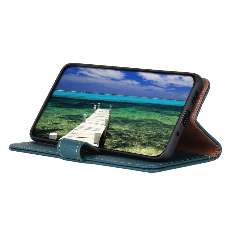 For Sony Xperia 10 IV KHAZNEH Litchi Genuine Leather Phone Case(Green) - Sony Cases by buy2fix | Online Shopping UK | buy2fix