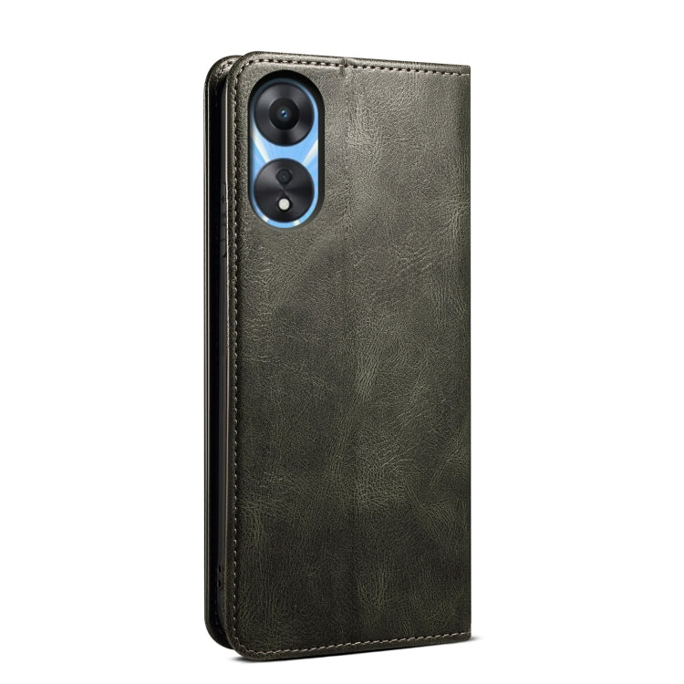 For OPPO A58 5G / A58x / A78 5G Oil Wax Crazy Horse Texture Leather Phone Case(Green) by buy2fix