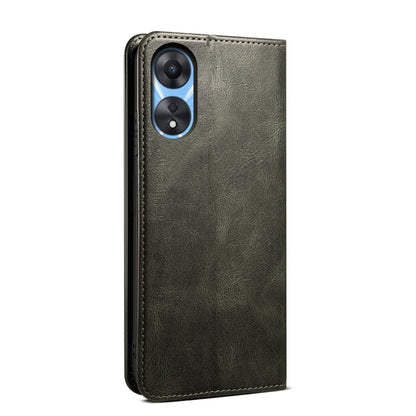 For OPPO A58 5G / A58x / A78 5G Oil Wax Crazy Horse Texture Leather Phone Case(Green) by buy2fix