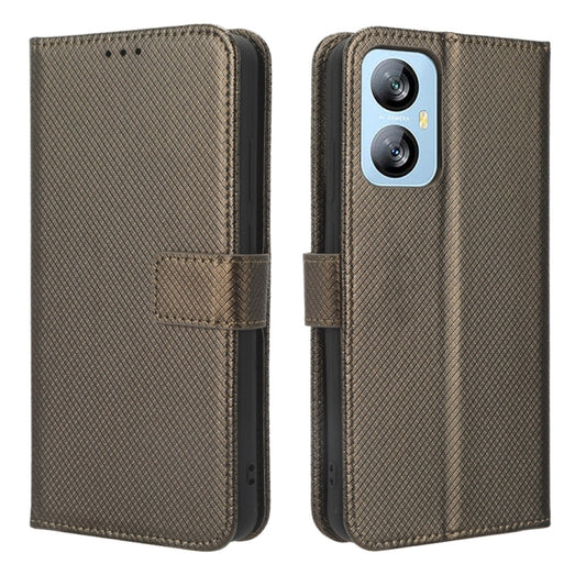 For Blackview A52 Diamond Texture Leather Phone Case(Brown) - More Brand by buy2fix | Online Shopping UK | buy2fix
