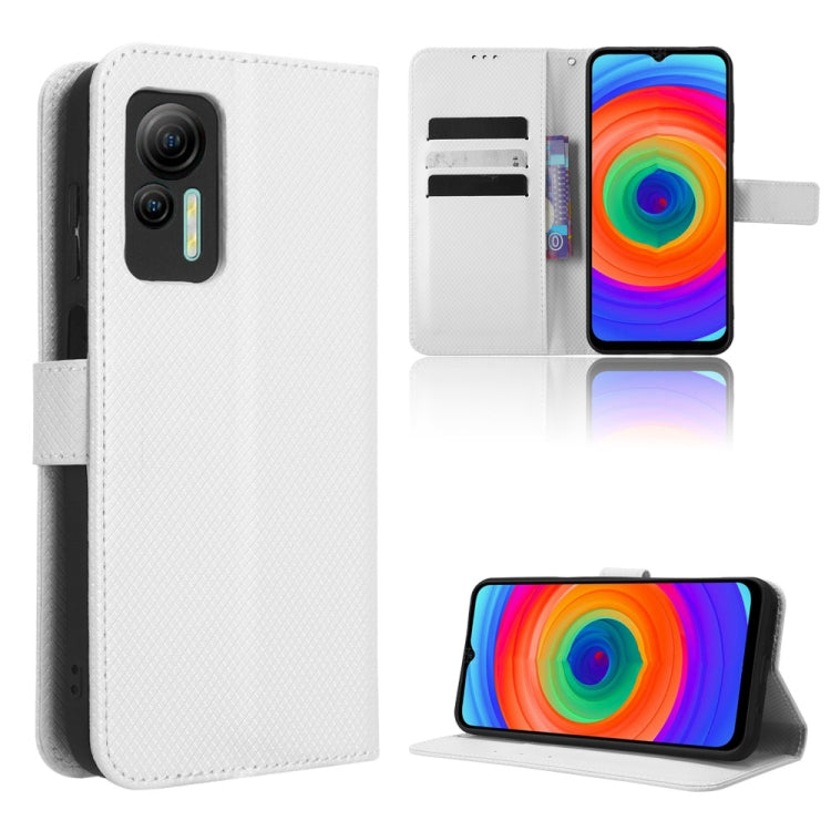 For Ulefone Note 14 Diamond Texture Leather Phone Case(White) by buy2fix
