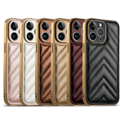 For iPhone 13 Suteni Plating Leather Soft TPU Phone Case(White) - iPhone 13 Cases by Suteni | Online Shopping UK | buy2fix