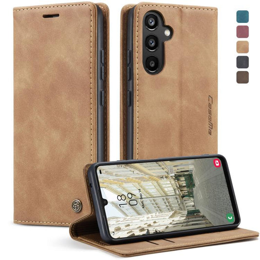 For Samsung Galaxy A34 5G CaseMe 013 Multifunctional Horizontal Flip Leather Phone Case(Brown) - Galaxy Phone Cases by CaseMe | Online Shopping UK | buy2fix