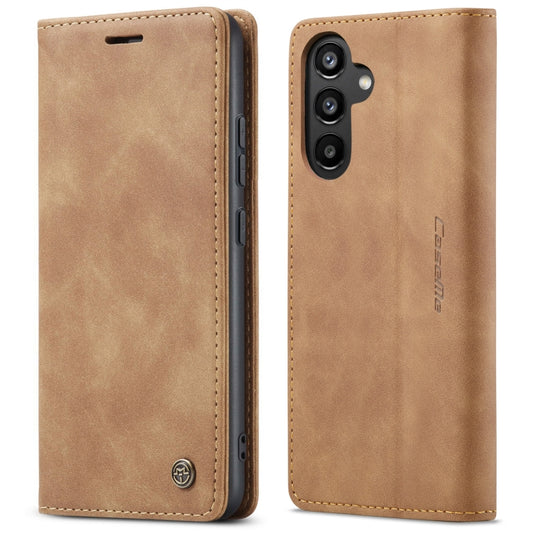 For Samsung Galaxy A34 5G CaseMe 013 Multifunctional Horizontal Flip Leather Phone Case(Brown) by CaseMe