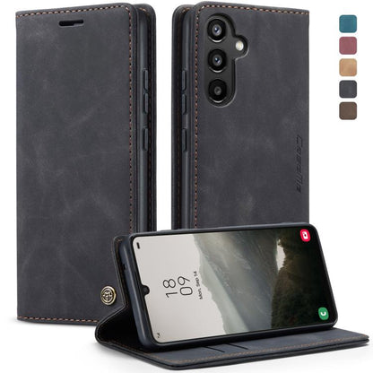 For Samsung Galaxy A34 5G CaseMe 013 Multifunctional Horizontal Flip Leather Phone Case(Black) by CaseMe