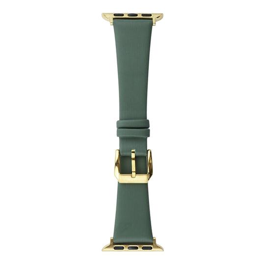 Silk Leather Watch Band For Apple Watch Series 9&8&7 41mm / SE 3&SE 2&6&SE&5&4 40mm / 3&2&1 38mm(Pine Green)
