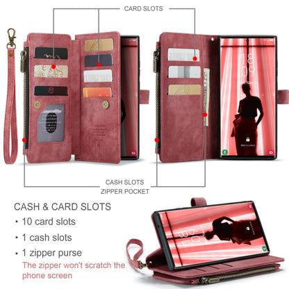 For Samsung Galaxy S23 Ultra 5G CaseMe C30 Multifunctional Leather Phone Case(Red) - Galaxy S23 Ultra 5G Cases by CaseMe | Online Shopping UK | buy2fix