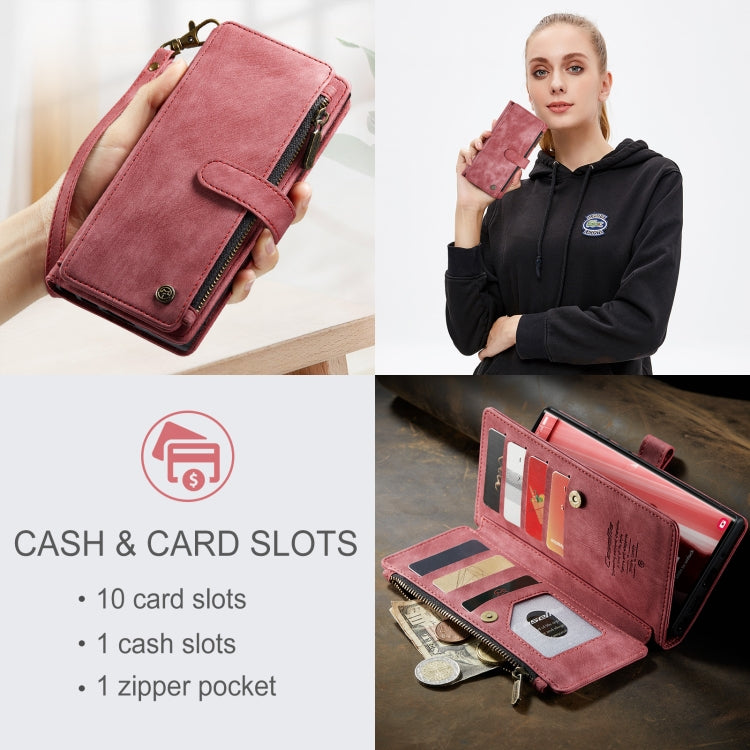 For Samsung Galaxy S23 Ultra 5G CaseMe C30 Multifunctional Leather Phone Case(Red) - Galaxy S23 Ultra 5G Cases by CaseMe | Online Shopping UK | buy2fix