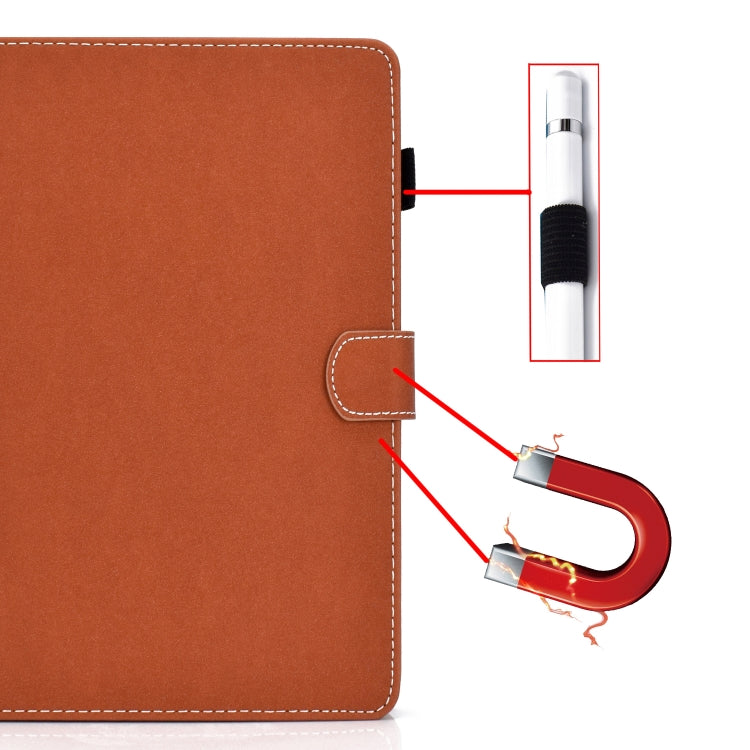 For 7 inch Solid Color Tablet PC Universal Magnetic Horizontal Flip Leather Case with Card Slots & Holder(Brown) - 7 inch by buy2fix | Online Shopping UK | buy2fix