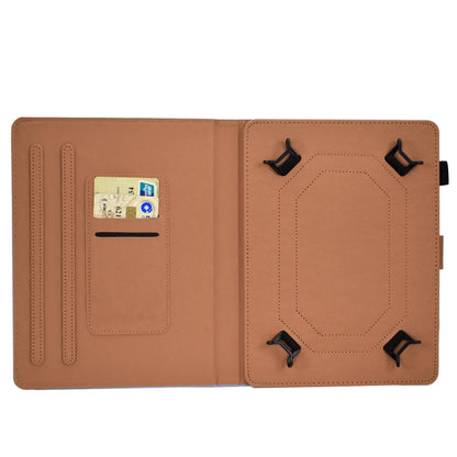 For 7 inch Solid Color Tablet PC Universal Magnetic Horizontal Flip Leather Case with Card Slots & Holder(Brown) - 7 inch by buy2fix | Online Shopping UK | buy2fix