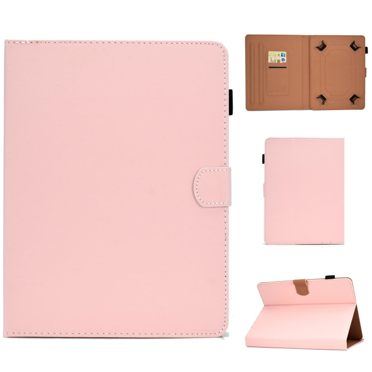 For 7 inch Solid Color Tablet PC Universal Magnetic Horizontal Flip Leather Case with Card Slots & Holder(Pink) - 7 inch by buy2fix | Online Shopping UK | buy2fix