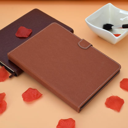 For 8 inch Solid Color Tablet PC Universal Magnetic Horizontal Flip Leather Case with Card Slots & Holder(Brown) - 8 inch by buy2fix | Online Shopping UK | buy2fix
