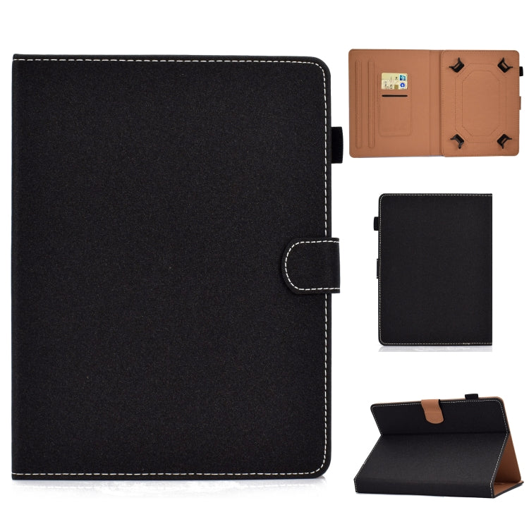 For 8 inch Solid Color Tablet PC Universal Magnetic Horizontal Flip Leather Case with Card Slots & Holder(Black) - 8 inch by buy2fix | Online Shopping UK | buy2fix