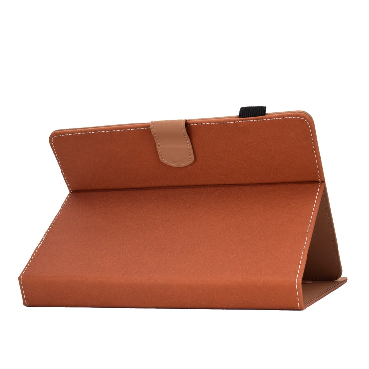 For 10 inch Solid Color Tablet PC Universal Magnetic Horizontal Flip Leather Case with Card Slots & Holder(Brown) - 10 - 11 inch by buy2fix | Online Shopping UK | buy2fix