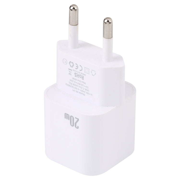 20W PD USB-C/Type-C Interface Fast Charging Charger, Specification: EU Plug(White) by buy2fix