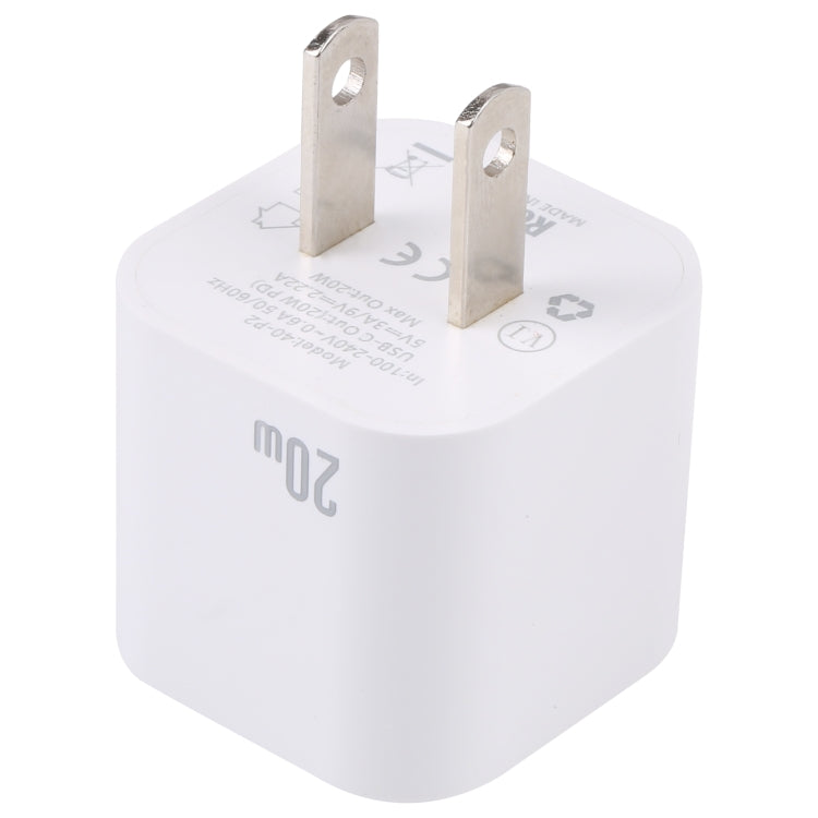 20W PD USB-C/Type-C Interface Fast Charging Charger, Specification: US Plug(White) - USB Charger by buy2fix | Online Shopping UK | buy2fix