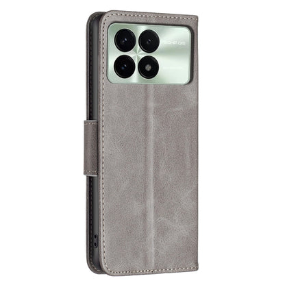 For Xiaomi Redmi K70 / K70 Pro Lambskin Texture Pure Color Flip Leather Phone Case(Grey) - Xiaomi Cases by buy2fix | Online Shopping UK | buy2fix