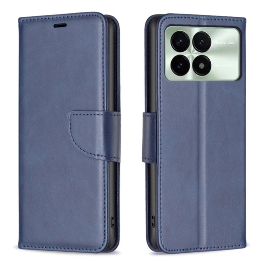 For Xiaomi Redmi K70 / K70 Pro Lambskin Texture Pure Color Flip Leather Phone Case(Blue) - Xiaomi Cases by buy2fix | Online Shopping UK | buy2fix