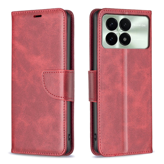 For Xiaomi Redmi K70 / K70 Pro Lambskin Texture Pure Color Flip Leather Phone Case(Red) - Xiaomi Cases by buy2fix | Online Shopping UK | buy2fix