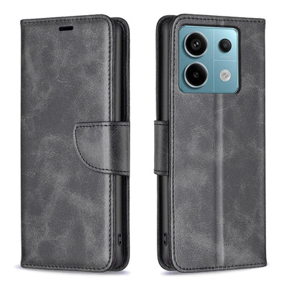 For Xiaomi Redmi Note 13 Pro 4G Global Lambskin Texture Pure Color Flip Leather Phone Case(Black) - Xiaomi Cases by buy2fix | Online Shopping UK | buy2fix