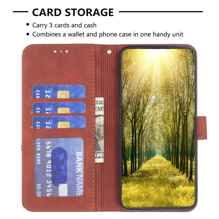 For Xiaomi Redmi K70 / K70 Pro Magnetic Buckle Rhombus Texture Leather Phone Case(Brown) - Xiaomi Cases by buy2fix | Online Shopping UK | buy2fix