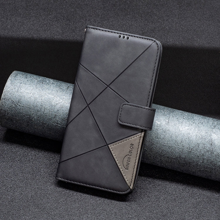 For Xiaomi Redmi Note 13 Pro 4G Global Magnetic Buckle Rhombus Texture Leather Phone Case(Black) - Xiaomi Cases by buy2fix | Online Shopping UK | buy2fix