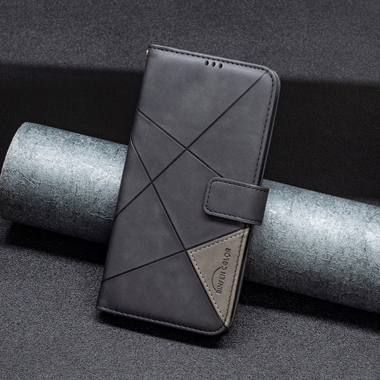For Xiaomi Redmi Note 13 Pro 4G Global Magnetic Buckle Rhombus Texture Leather Phone Case(Black) - Xiaomi Cases by buy2fix | Online Shopping UK | buy2fix