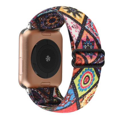 Ethnic Style Buckle Elastic Watch Band For Apple Watch Ultra 49mm&Watch Ultra 2 49mm / Series 9&8&7 45mm / SE 3&SE 2&6&SE&5&4 44mm / 3&2&1 42mm(Colorful Totem) by buy2fix