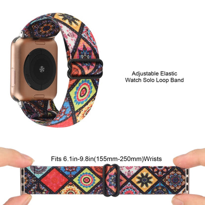 Ethnic Style Buckle Elastic Watch Band For Apple Watch Ultra 49mm&Watch Ultra 2 49mm / Series 9&8&7 45mm / SE 3&SE 2&6&SE&5&4 44mm / 3&2&1 42mm(Colorful Totem) by buy2fix