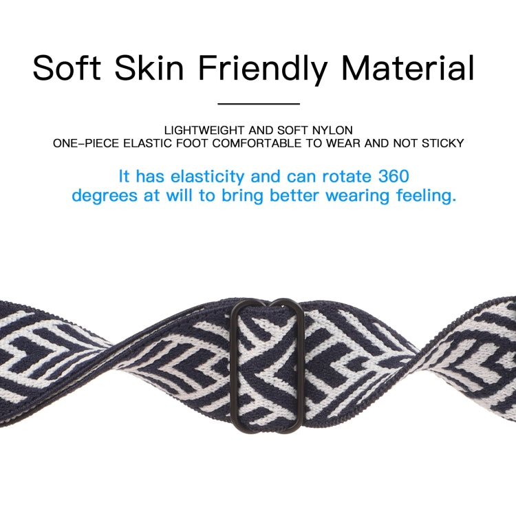 Ethnic Style Buckle Elastic Watch Band For Apple Watch Ultra 49mm&Watch Ultra 2 49mm / Series 9&8&7 45mm / SE 3&SE 2&6&SE&5&4 44mm / 3&2&1 42mm(Green-white Arrow) by buy2fix