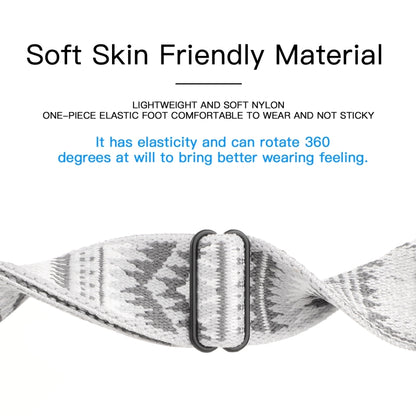 Ethnic Style Buckle Elastic Watch Band For Apple Watch Ultra 49mm&Watch Ultra 2 49mm / Series 9&8&7 45mm / SE 3&SE 2&6&SE&5&4 44mm / 3&2&1 42mm(Brown-white Triangle) by buy2fix