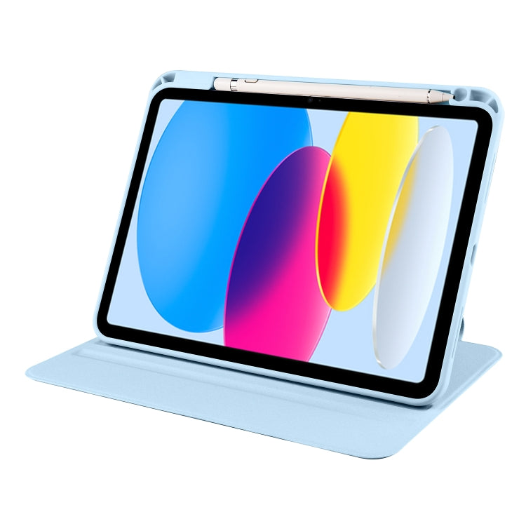 For iPad 2025 / 2022 Acrylic 360 Degree Rotation Holder Tablet Leather Case(Ice Blue) - iPad 2025 / 2022 Cases by buy2fix | Online Shopping UK | buy2fix