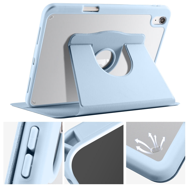 For iPad 2025 / 2022 Acrylic 360 Degree Rotation Holder Tablet Leather Case(Ice Blue) - iPad 2025 / 2022 Cases by buy2fix | Online Shopping UK | buy2fix